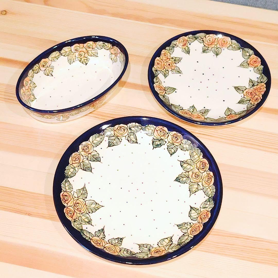 ★レア柄★ポーリッシュポタリー　丸プレート&ミニオーバル３点セット ポーリッシュポタリー 丸プレート ミニオーバル3点セット ポー